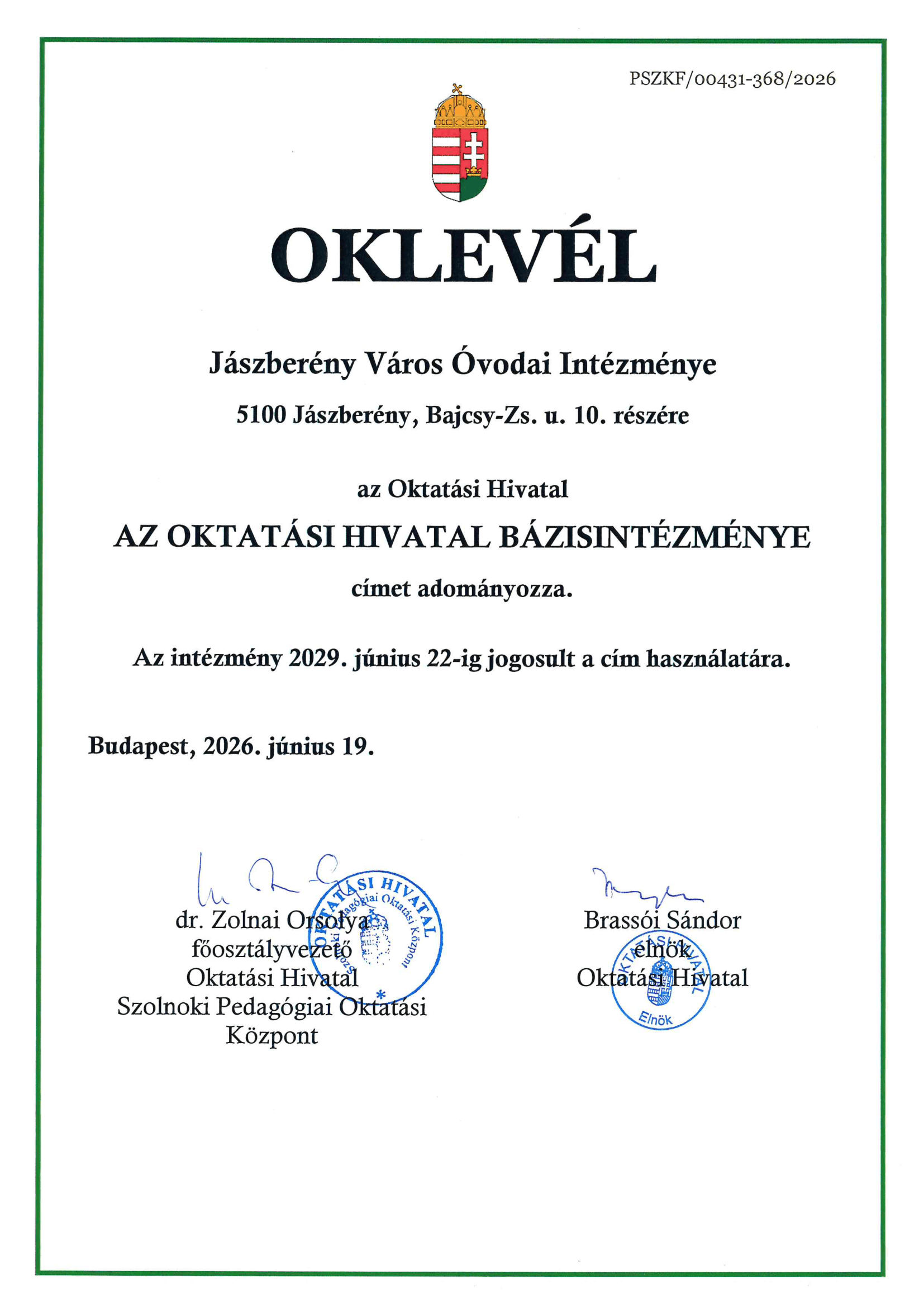 Oklevél